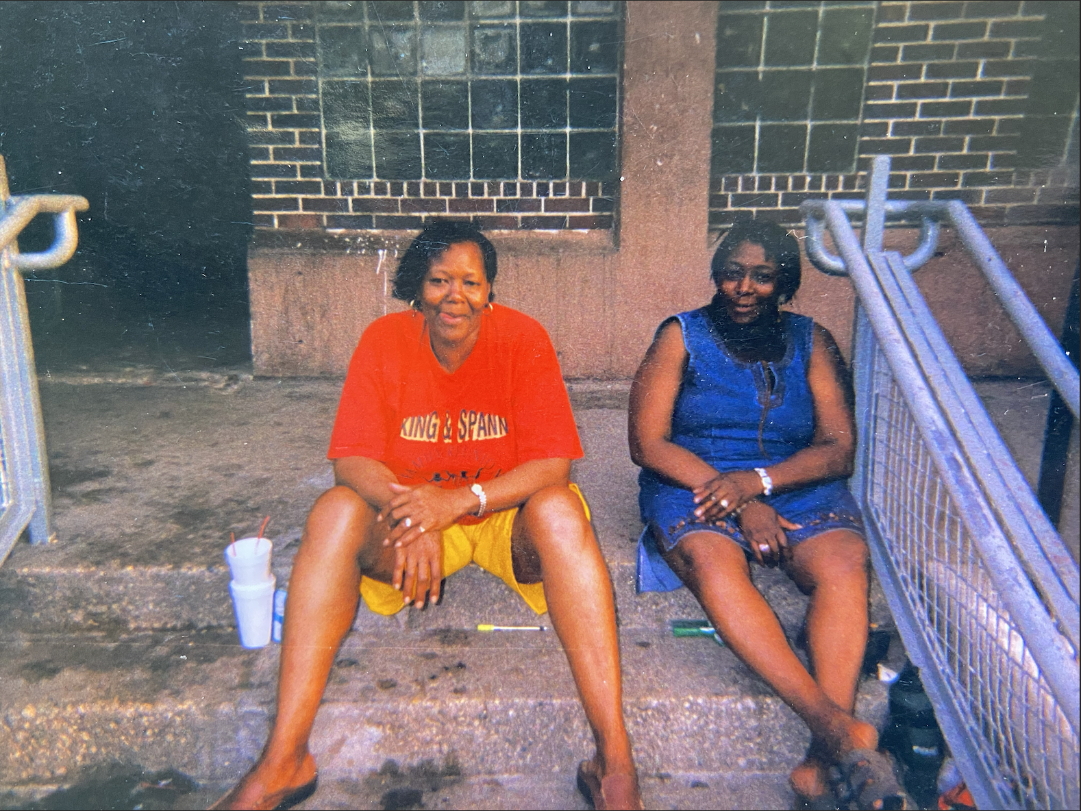 My Granny with her best friend and cousin, my Aunt Ernestine sitting on the front porch of 511 E Browning - The Ida. B. Wells E.X.T.s