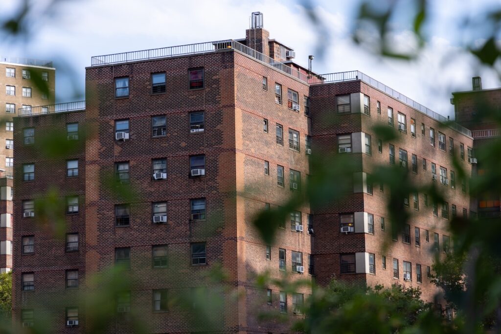 A mid-rise brick building