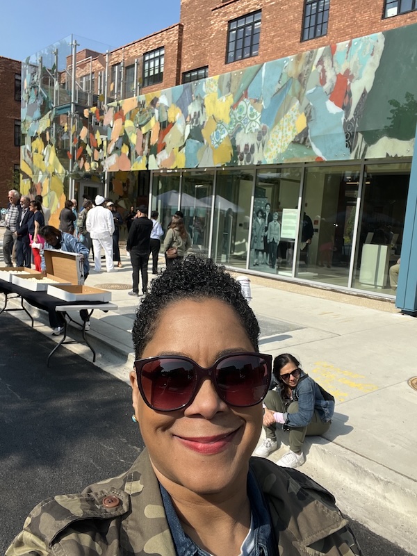 Selfie portrait in front of the National Public Housing Museum