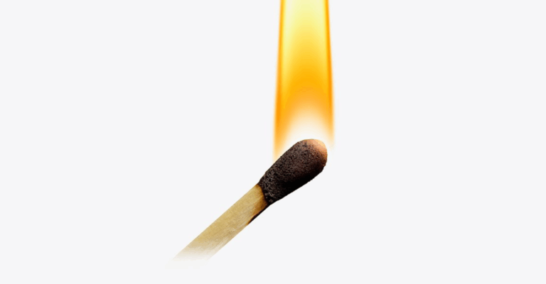 A lit match