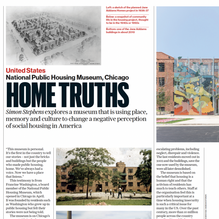 Article clipping with the headline Home Truths