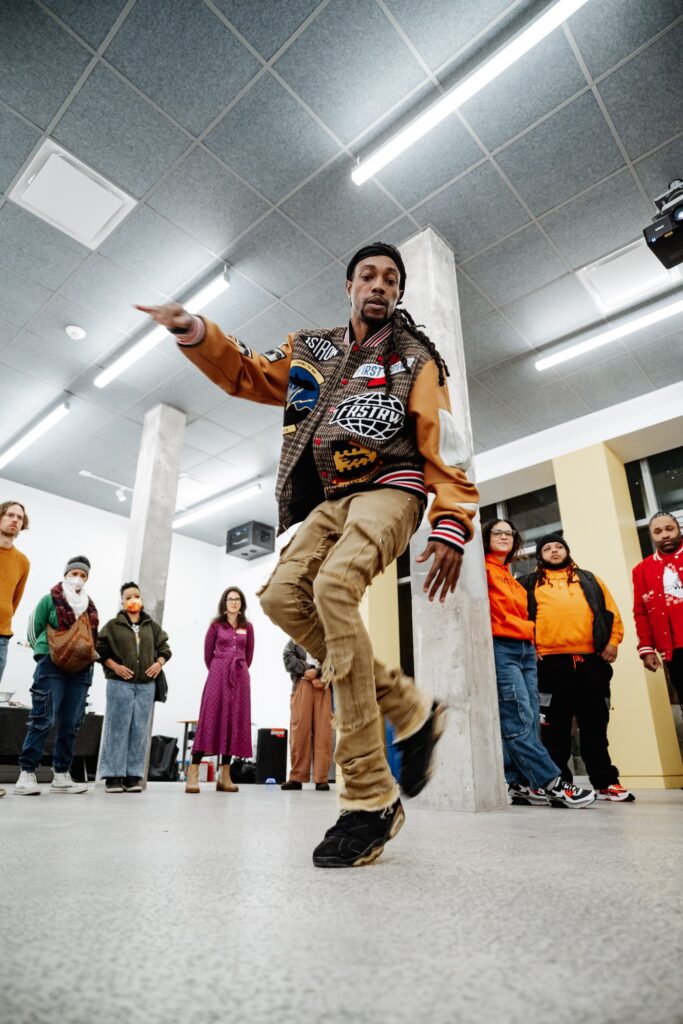 Footworker in a dance cypher