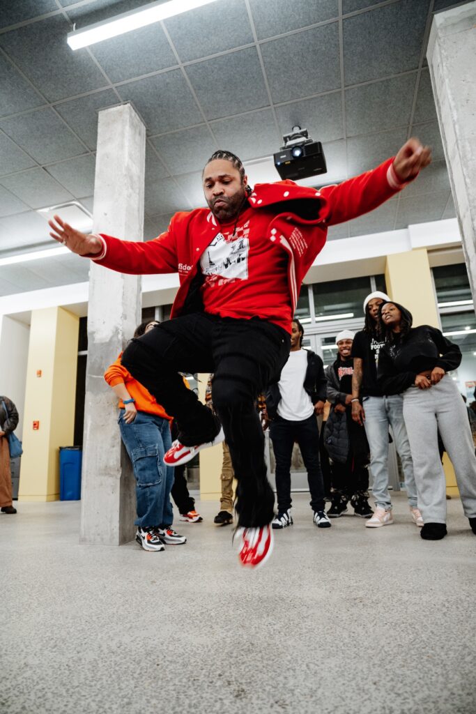 Footworker in a dance cypher