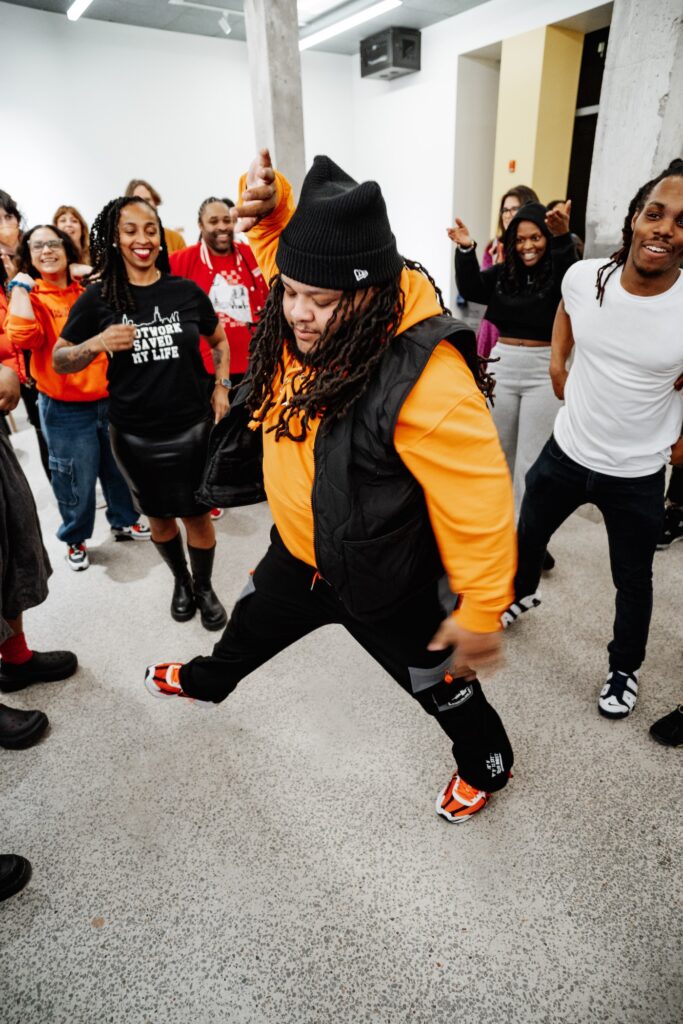 Footworker in a dance cypher