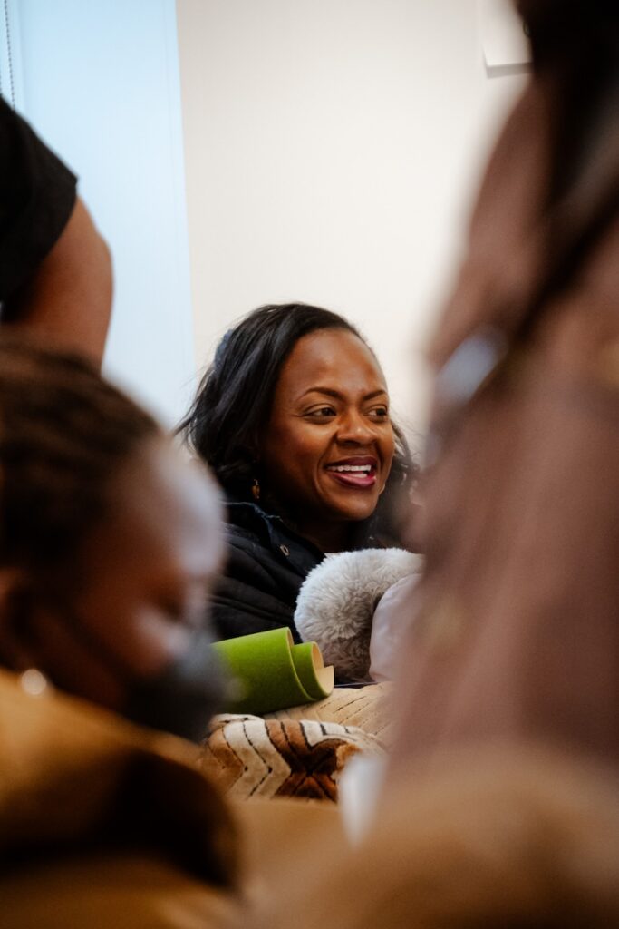 Smiling guest at an event