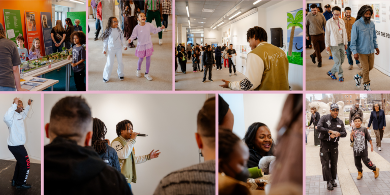 A collage of photos of family activities and performances