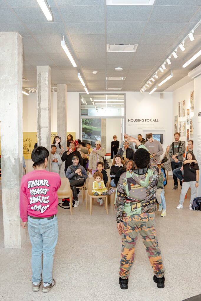 A dance demonstration from Kuumba Lynx at the National Public Housing Museum