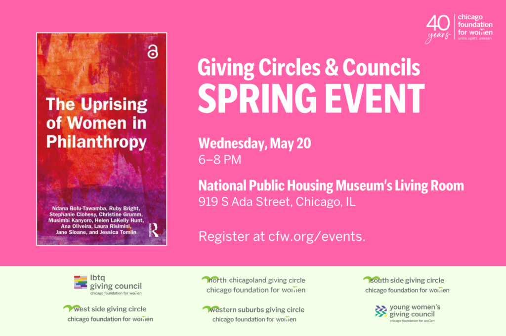 Digital flyer for Chicago Foundation for Women Spring Event