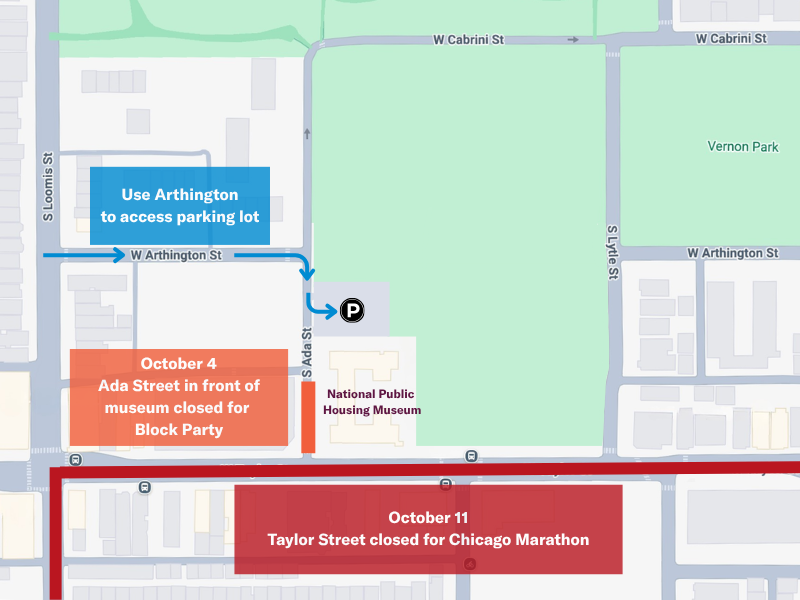 Map of streets around museum
