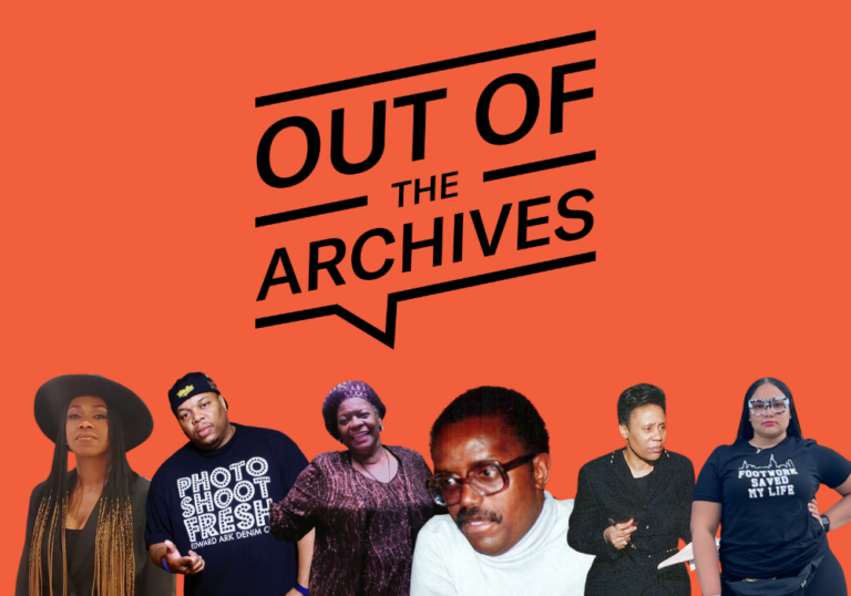 Out of the Archives promo with collage of narrators